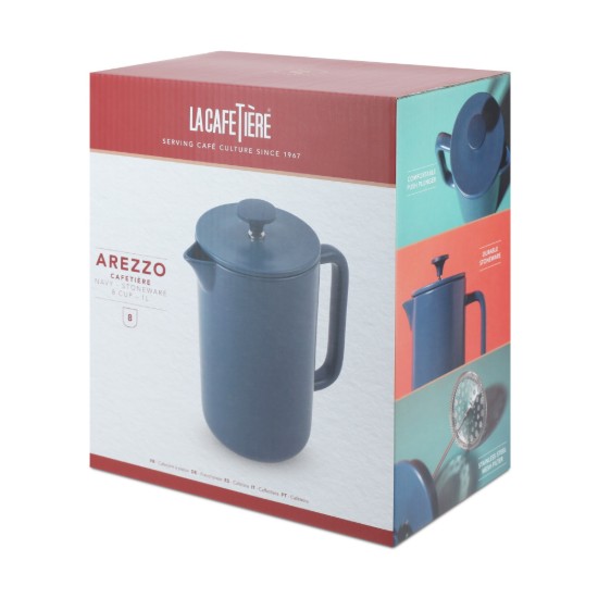 Caffettiera French Press, ceramica, 1 L, "Arezzo", Navy – La Cafetière