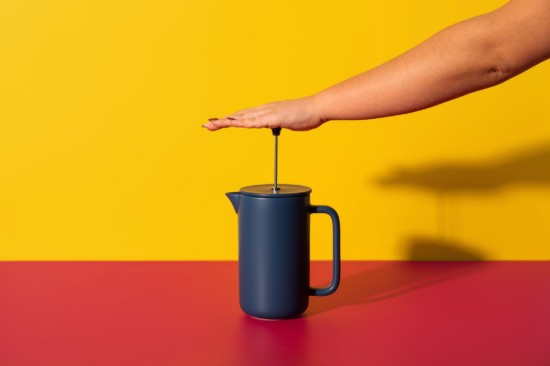 Caffettiera French Press, ceramica, 1 L, "Arezzo", Navy – La Cafetière