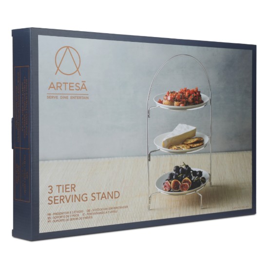 3-tier cake stand, metal, 29 x 19.5 x 43 cm - Artesa