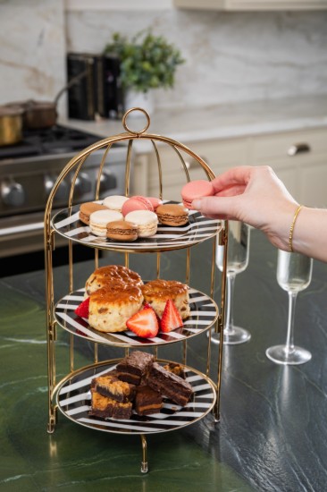 3-tier cake stand, metal,  22 x 22 x 42 cm, Copper - Artesa