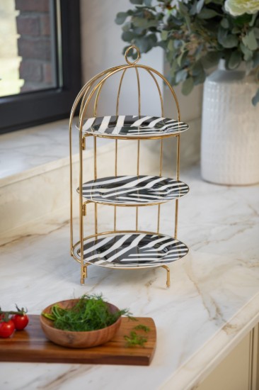 3-tier cake stand, metal,  22 x 22 x 42 cm, Copper - Artesa