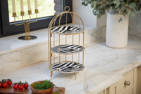 3-tier cake stand, metal,  22 x 22 x 42 cm, Copper - Artesa