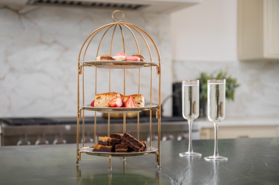 3-tier cake stand, metal,  22 x 22 x 42 cm, Copper - Artesa