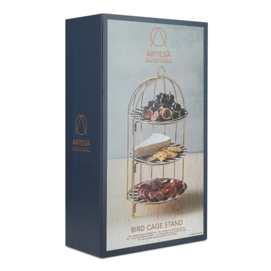 3-tier cake stand, metal,  22 x 22 x 42 cm, Copper - Artesa