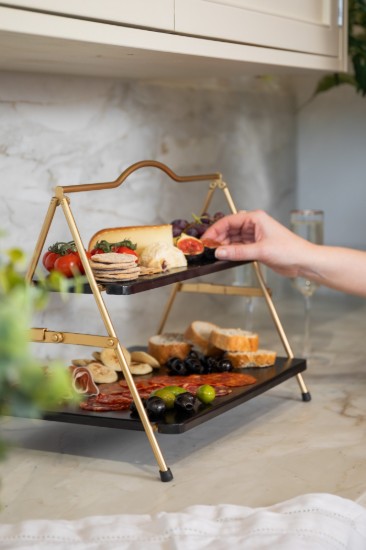2-tier metal serving stand, 39.5 x 26 x 34.5 cm - Artesa