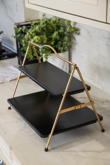 2-tier metal serving stand, 39.5 x 26 x 34.5 cm - Artesa