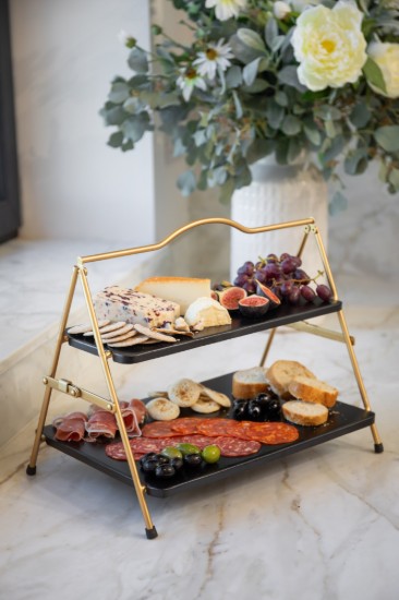 2-tier metal serving stand, 39.5 x 26 x 34.5 cm - Artesa