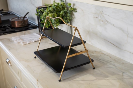 2-tier metal serving stand, 39.5 x 26 x 34.5 cm - Artesa