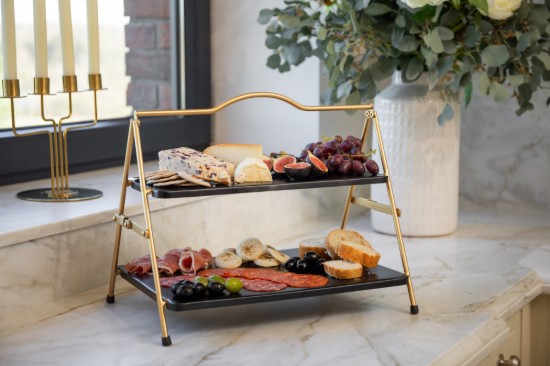 2-tier metal serving stand, 39.5 x 26 x 34.5 cm - Artesa