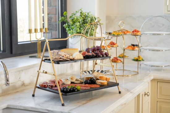 2-tier metal serving stand, 39.5 x 26 x 34.5 cm - Artesa