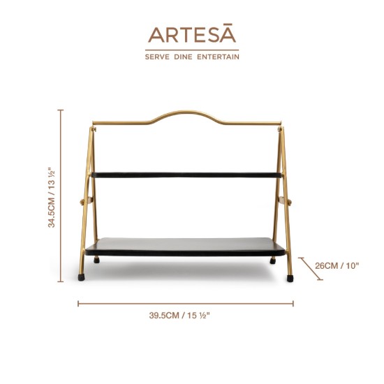 2-tier metal serving stand, 39.5 x 26 x 34.5 cm - Artesa