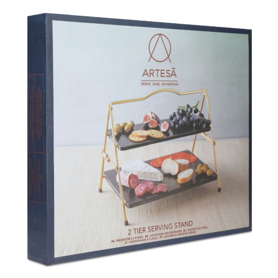 2-tier metal serving stand, 39.5 x 26 x 34.5 cm - Artesa