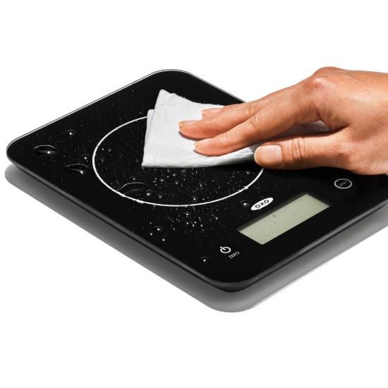 Elektroniskie virtuves svari, izgatavoti no stikla, 5 kg - OXO