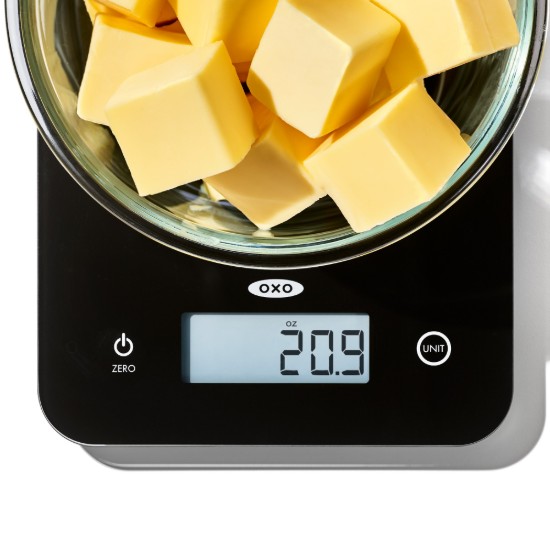 Elektronik mutfak terazisi, camdan yapılmış, 5 kg - OXO