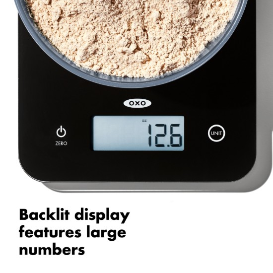 Elektronik mutfak terazisi, camdan yapılmış, 5 kg - OXO