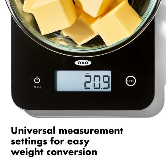 Elektroniskie virtuves svari, izgatavoti no stikla, 5 kg - OXO