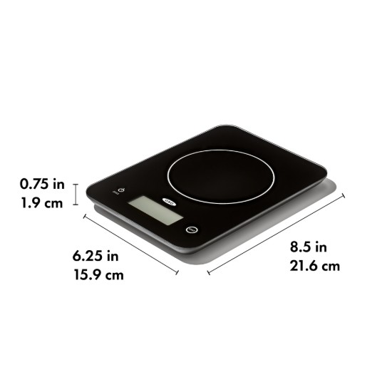 Elektroniskie virtuves svari, izgatavoti no stikla, 5 kg - OXO