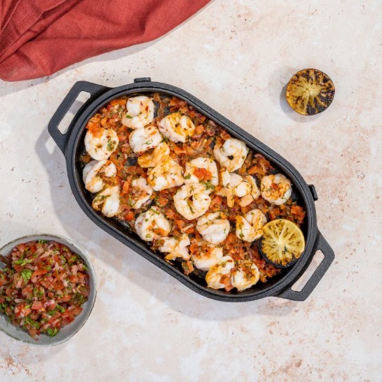 Oval cast iron frying pan with removable handle, 31 x 16 cm, "Sizzler" - Ooni
