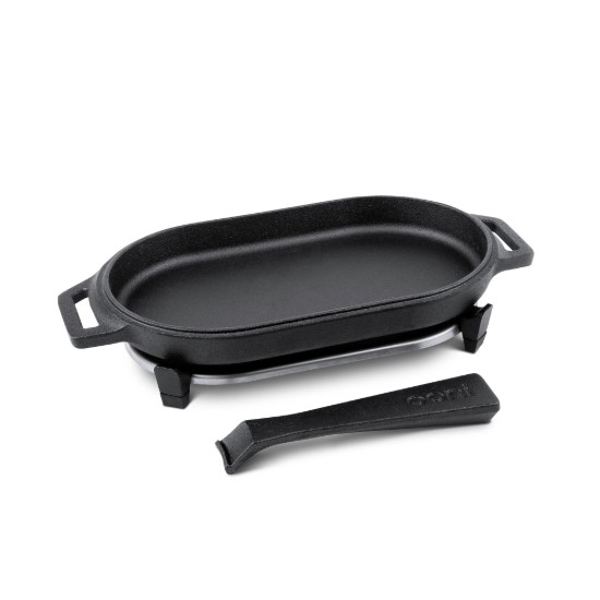 Oval cast iron frying pan with removable handle, 31 x 16 cm, "Sizzler" - Ooni