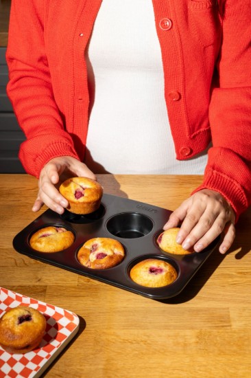 6-compartment muffin tray, metal, GLIDE - Pyrex