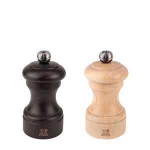 Set mit 2 Salz- und Pfeffermühlen, 10 cm, "Bistro Z", Natural&Chocolate – Peugeot