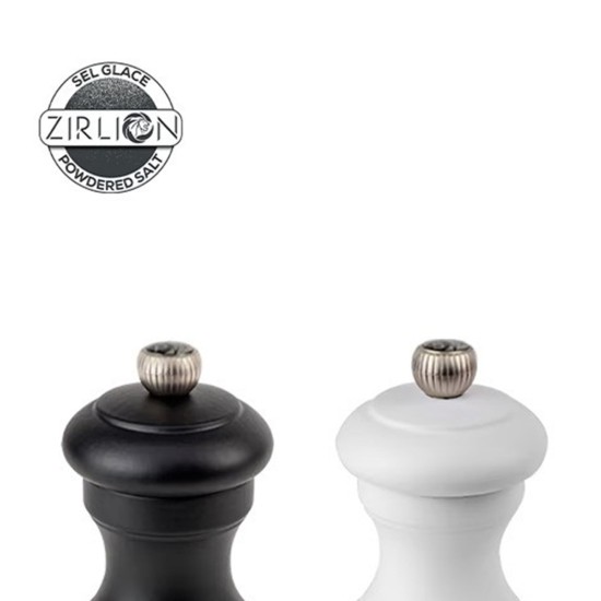 Set of 2 salt and pepper grinders, 10 cm, "Bistro Z", White&Black - Peugeot