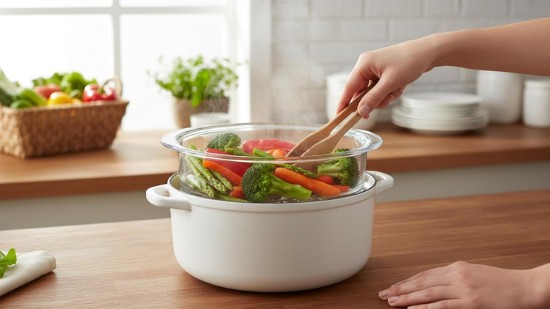Tvaicēšanas trauks gatavošanai, 24 cm, stikls - AMT Gastroguss