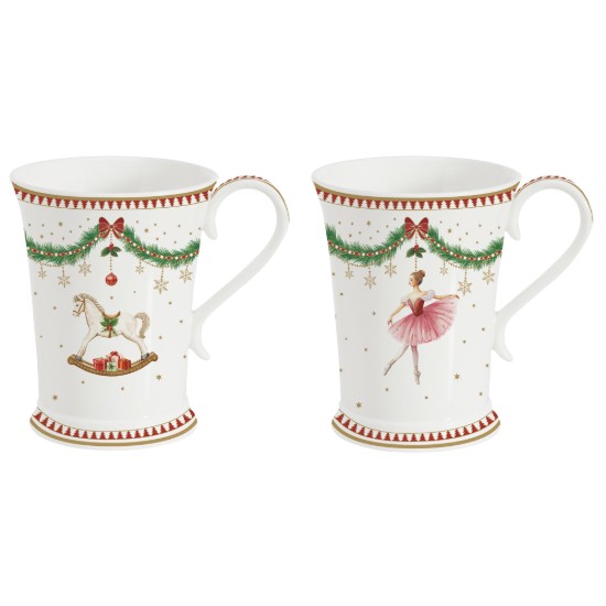 2-piece porcelain mug set, 300ml, "Magie de Noel" - Easy Life