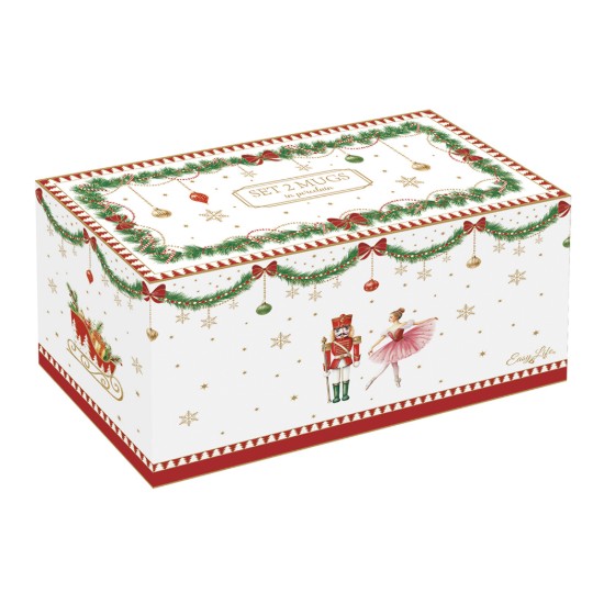 2-piece porcelain mug set, 300ml, "Magie de Noel" - Easy Life