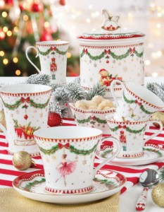Set of 2 coffee cups with saucers, porcelain, 80ml, "Magie de Noel" - Easy Life brand