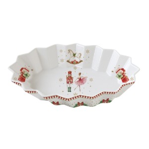 Oval tray, porcelain, 25x17cm, "Magie de Noel" - Easy Life