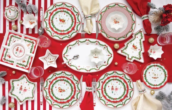 Oval tray, porcelain, 25x17cm, "Magie de Noel" - Easy Life