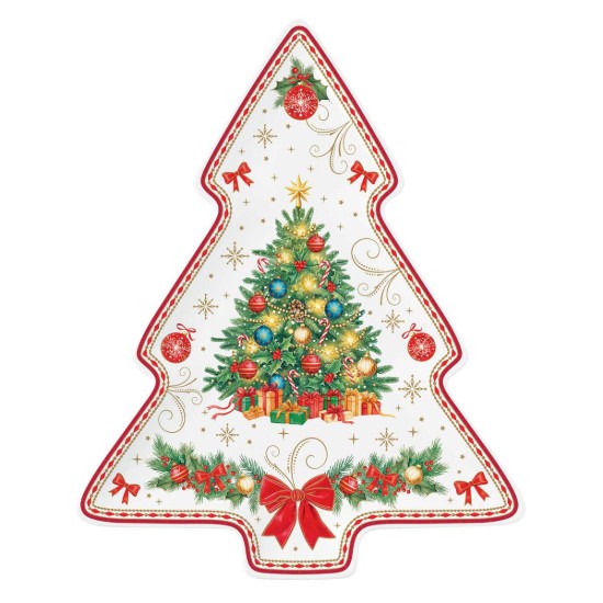 Servierplatte in Form eines Weihnachtsbaums, 25,5 x 20,5 cm, "Christmas Heritage" - Easy Life