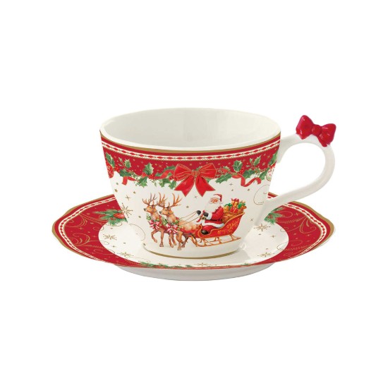Tasse mit Untertasse, Porzellan, 240 ml, "Christmas Heritage" – Easy Life