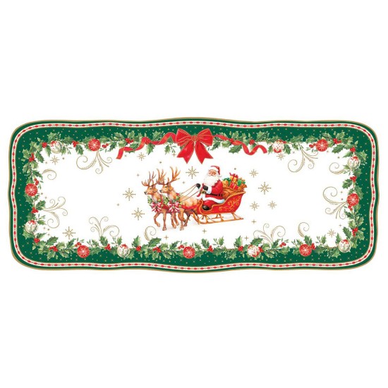 Servierplatte, Porzellan, 36 x 15 cm, "Christmas Heritage" – Easy Life