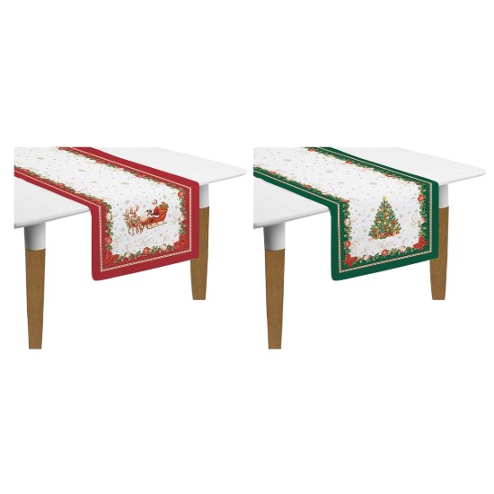 Set of 2 table runners, cotton, 140 x 45 cm, "Christmas Heritage" - Easy Life