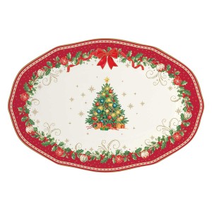 Tarjoilutarjotin, posliini, 36 x 25 cm, "Christmas Heritage" - Easy Life