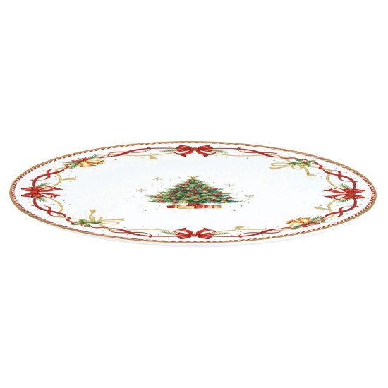 Cake serving platter and server, porcelain, 32cm, "Christmas Tale" - Easy Life
