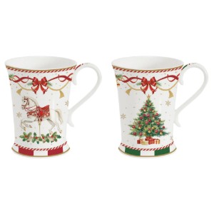 Set of 2 porcelain mugs, 300ml, "Christmas Tale" - Easy Life