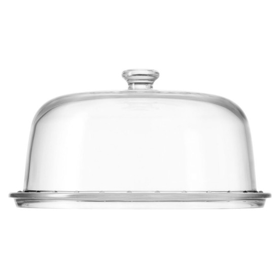 Cake stand with dome-shaped lid, 31 cm, glass - Borgonovo