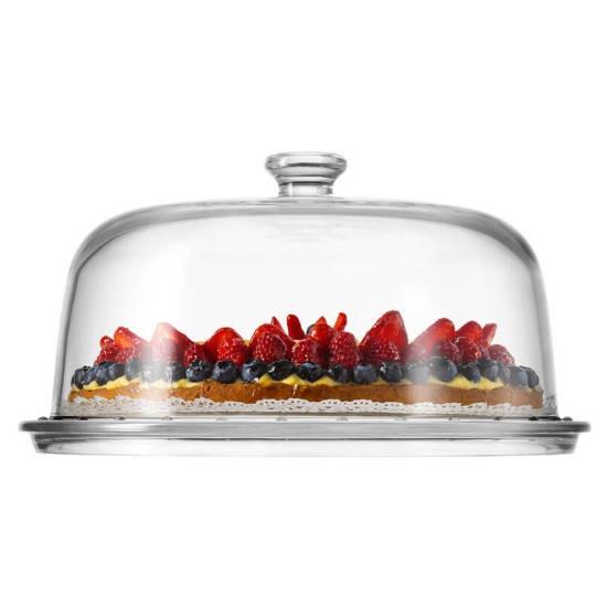 Cake stand with dome-shaped lid, 31 cm, glass - Borgonovo
