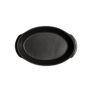 Oval mini-cookware, ceramic, 21 x 13.5cm / 0.55 L, "Solo", Basalt - Emile Henry