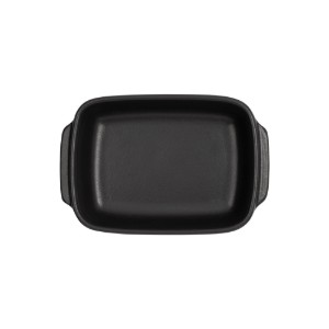 Rectangular mini-cookware, ceramic, 18.5 x 12cm / 0.55 L, "Solo", Basalt - Emile Henry