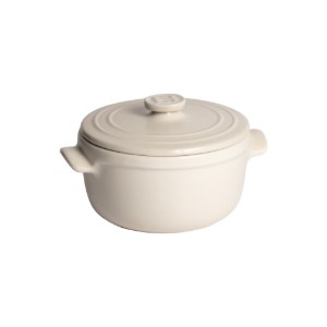 Mini-cocotte cooking pot, ceramic, 13.5 cm / 0.6 L, "Solo", Opal - Emile Henry