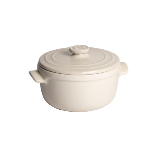 Mini-cocotte cooking pot, ceramic, 13.5 cm / 0.6 L, "Solo", Opal - Emile Henry