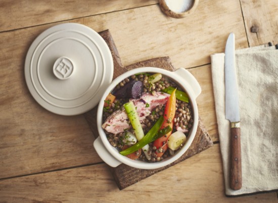 Mini-cocotte cooking pot, ceramic, 13.5 cm / 0.6 L, "Solo", Opal - Emile Henry