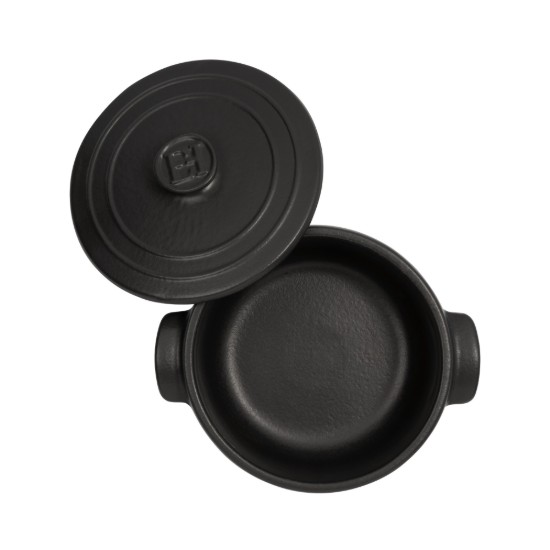 Mini-cocotte cooking pot, ceramic, 13.5 cm / 0.6 L, "Solo", Basalt - Emile Henry