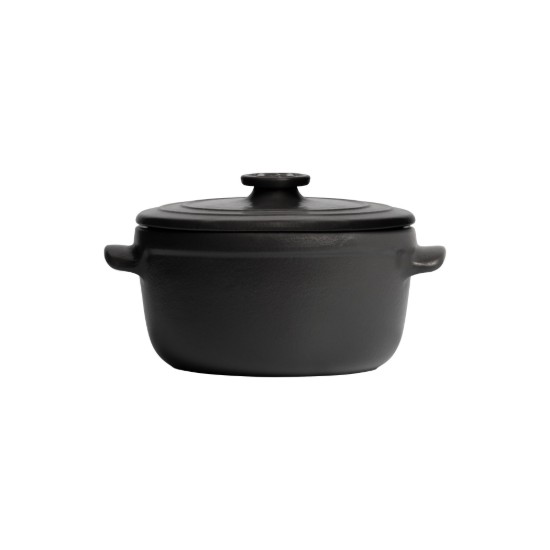 Mini-cocotte cooking pot, ceramic, 13.5 cm / 0.6 L, "Solo", Basalt - Emile Henry