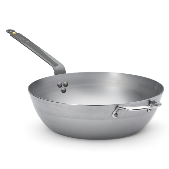 Deep frying pan, steel, 32 cm, "Mineral B" - de Buyer
