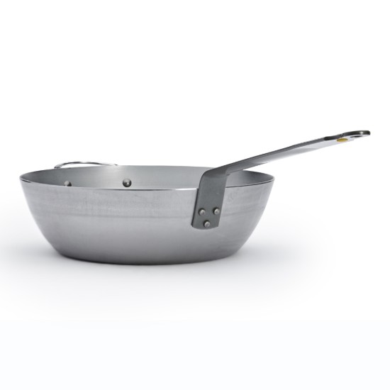 Deep frying pan, steel, 32 cm, "Mineral B" - de Buyer